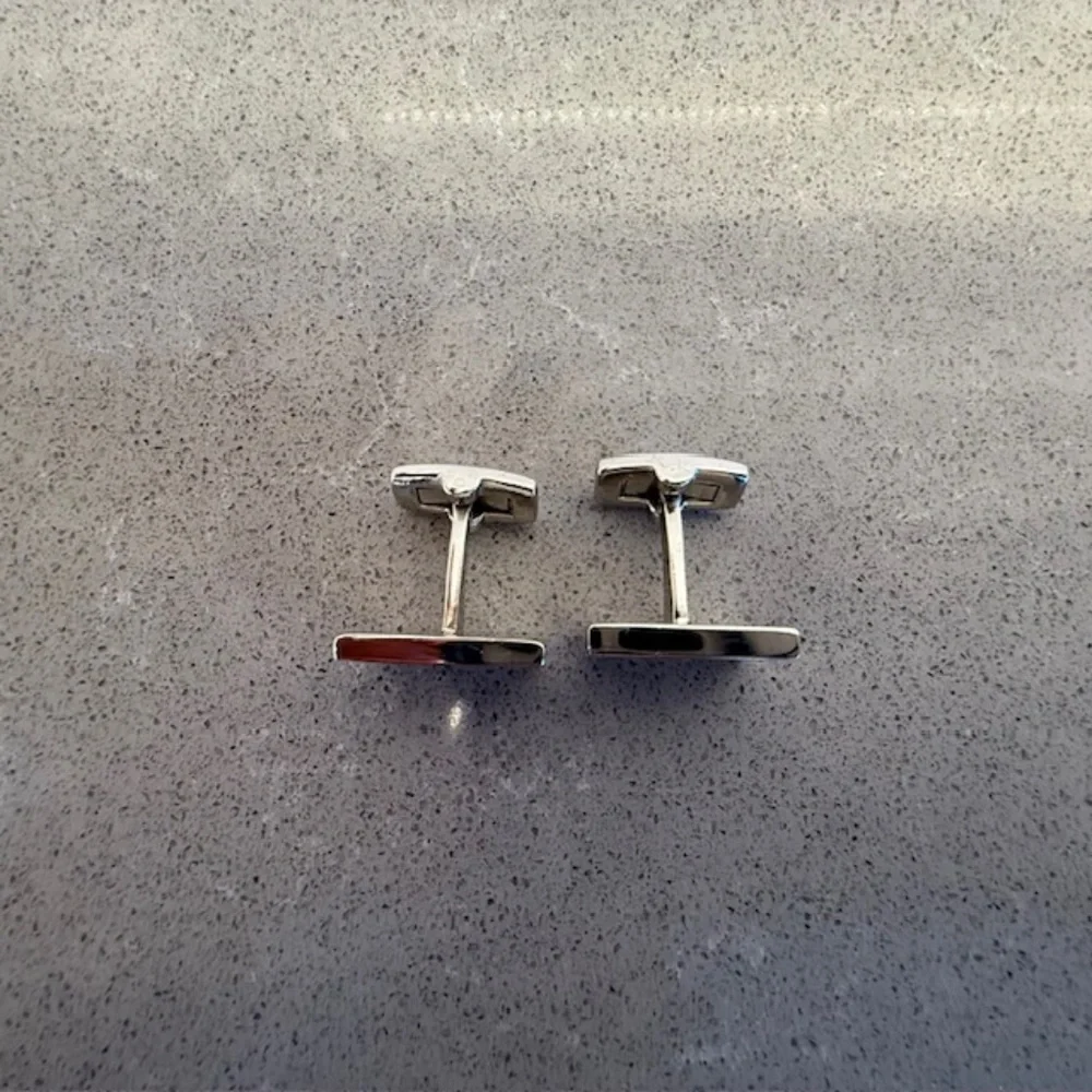 Men's Duchamp London Silver Paisley Blue & Purple Cufflinks -EUC
